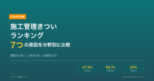 施工管理きついランキング｜分野別データで見る7つの原因